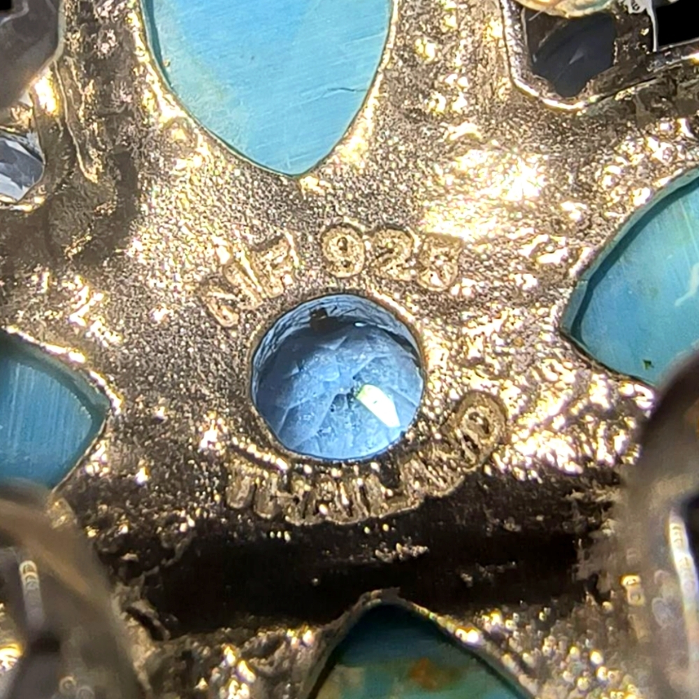 Turquoise And Blue Topaz 4-Leaf Clover Ring In Sterling Silver - Picture 10 of 11
